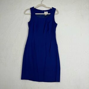 Preview Collection Royal Blue Sleeveless Sheath Dress Size 6 Linen Blend
